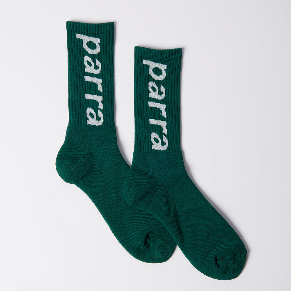 By Parra Lower Case Crew Socks - Pine Green