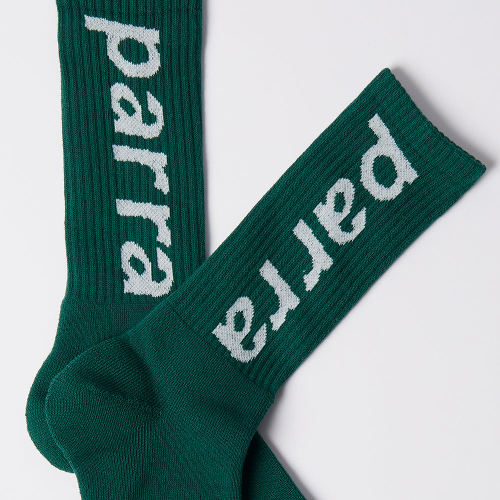 By Parra Lower Case Crew Socks - Pine Green
