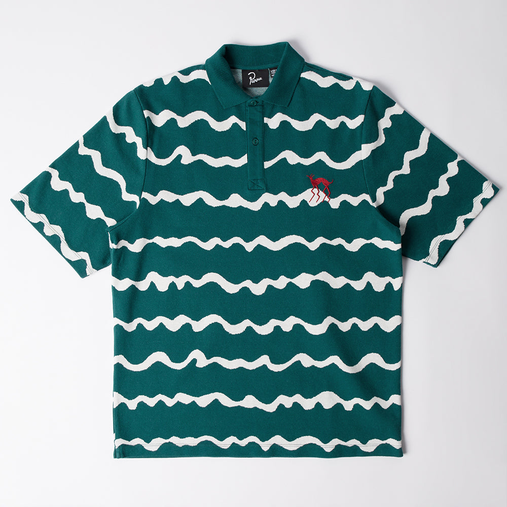 By Parra Broken Waves Polo Shirt - Pine Green