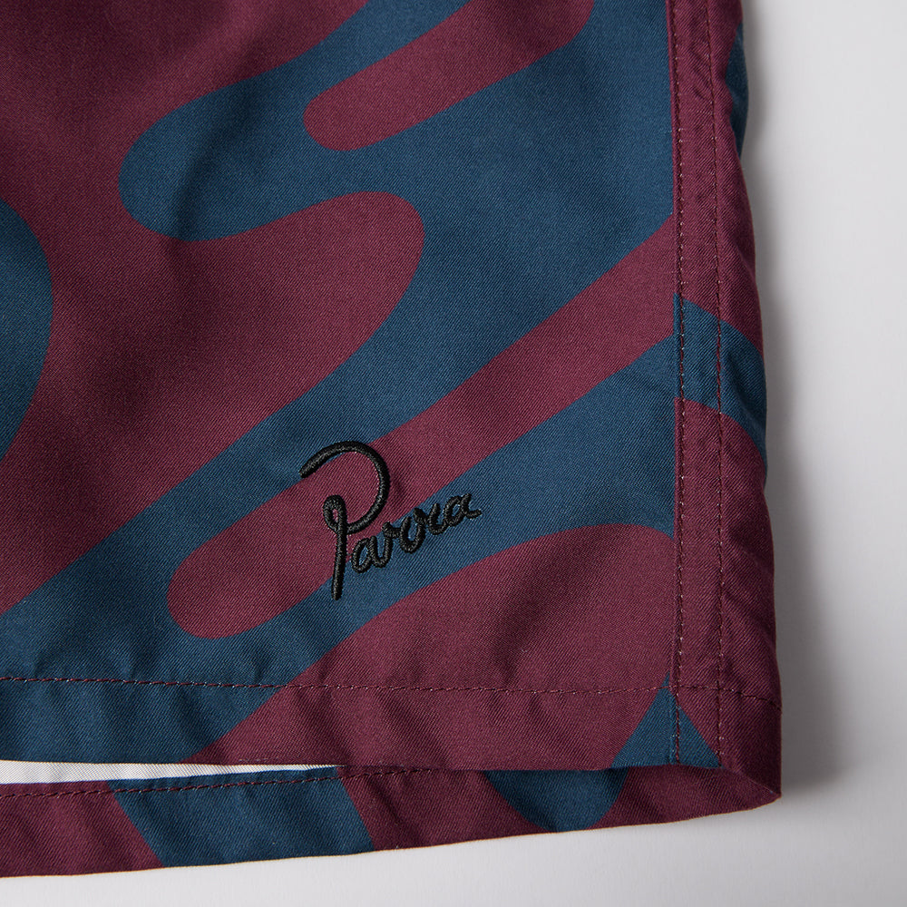 By Parra Splashed Swim Shorts - Burgundy