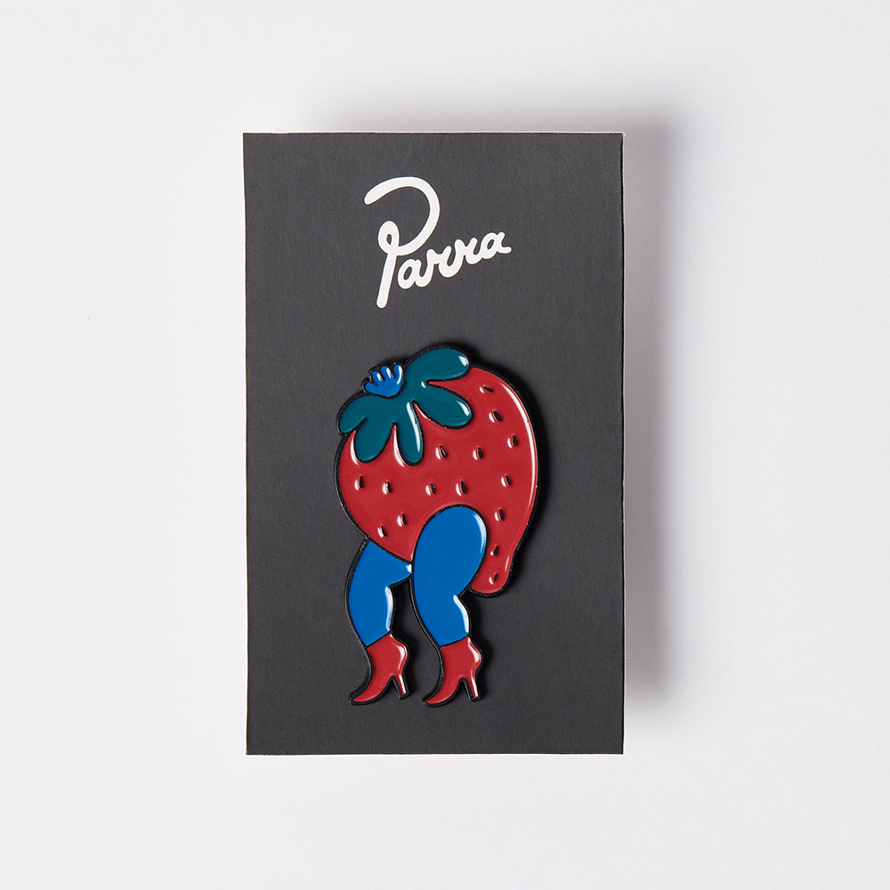 By Parra Stupid Strawberry Enamel Pin - Red