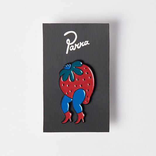 By Parra Stupid Strawberry Enamel Pin - Red
