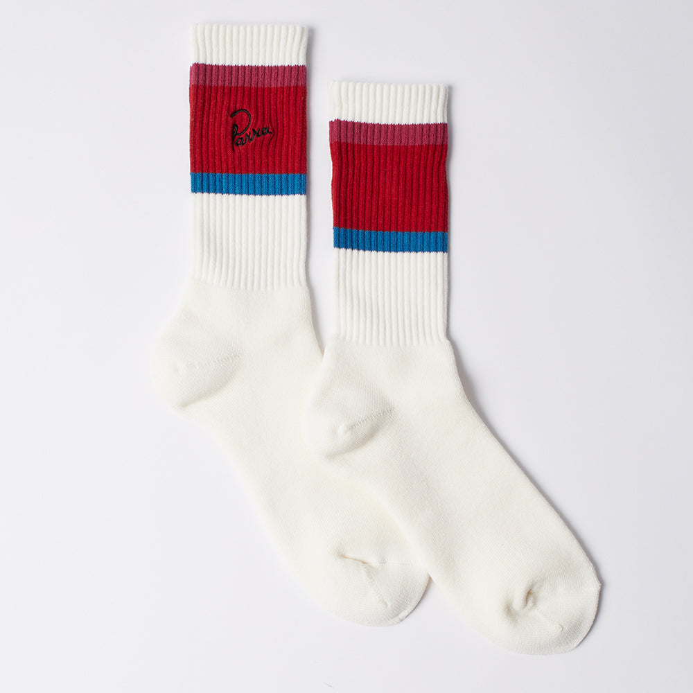 By Parra Signature Striped Crew Sock - Red
