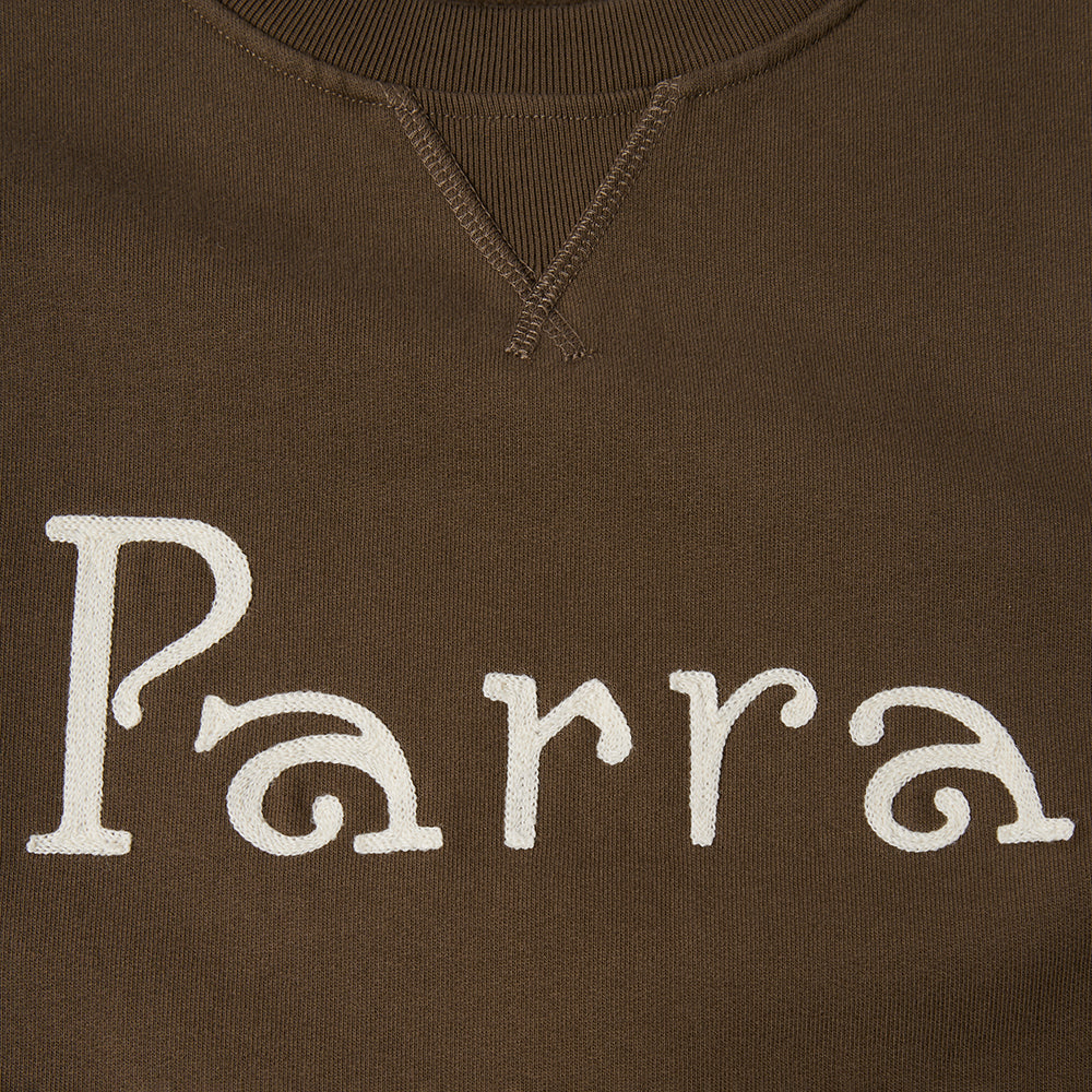 By Parra Weird Trad Logo Crew Sweat - Brown