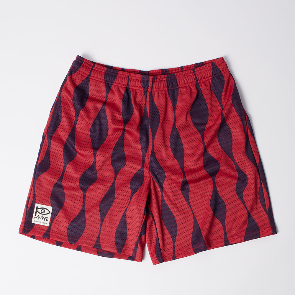By Parra Waved Mesh Shorts - Red