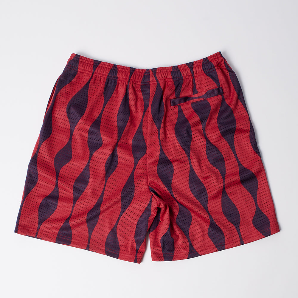 By Parra Waved Mesh Shorts - Red