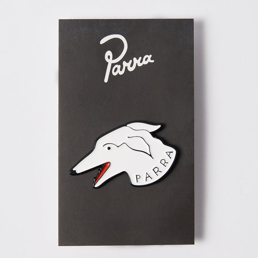 By Parra Dogface Enamel Pin - White