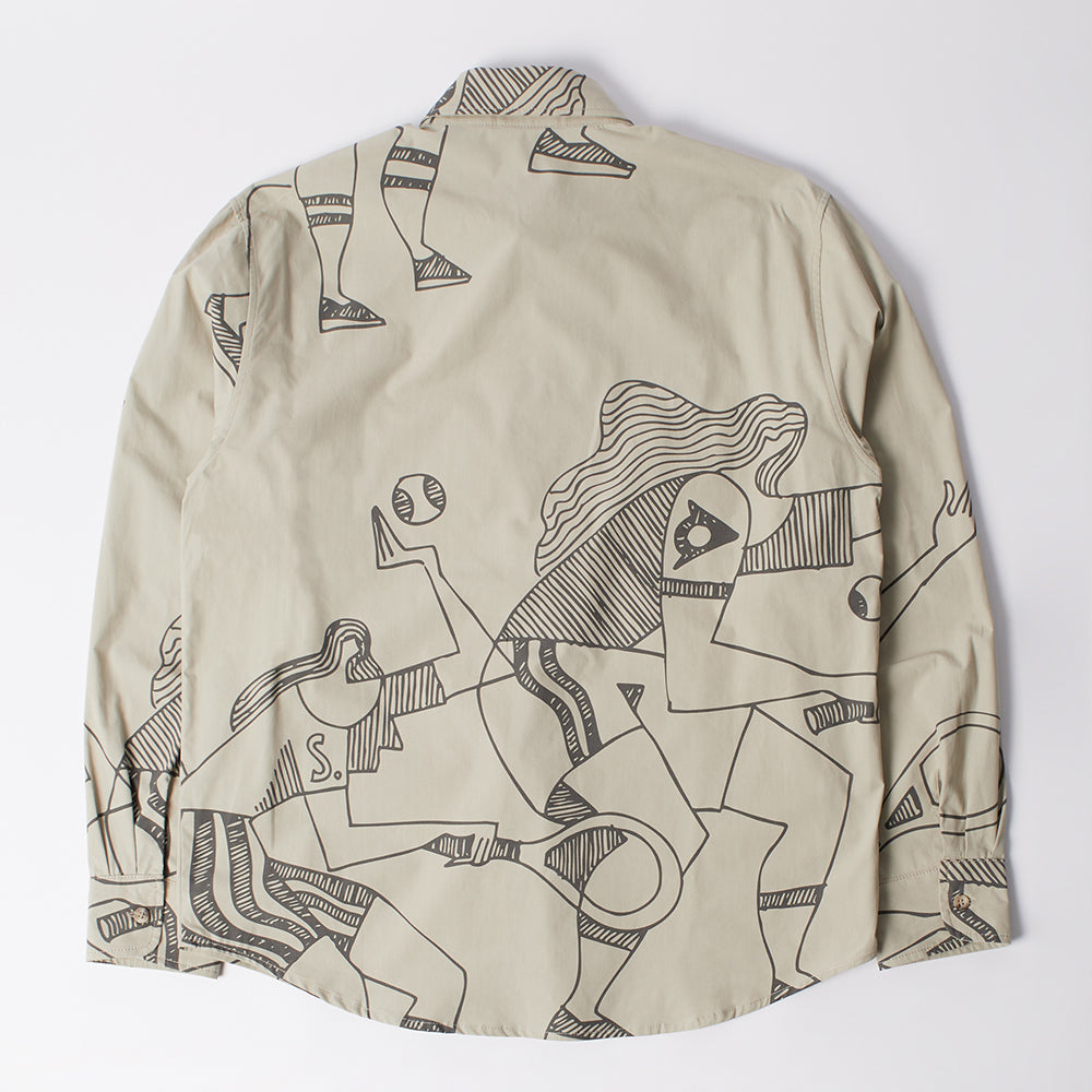 By Parra Pen Drawings Shirt - Sand
