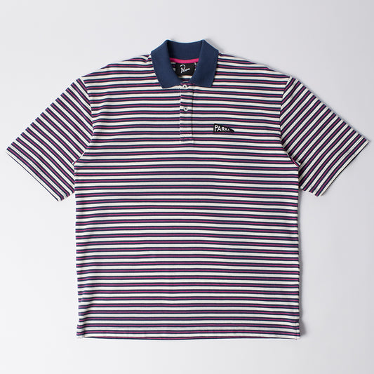 By Parra Flag Striper Polo Shirt - Purple Pink