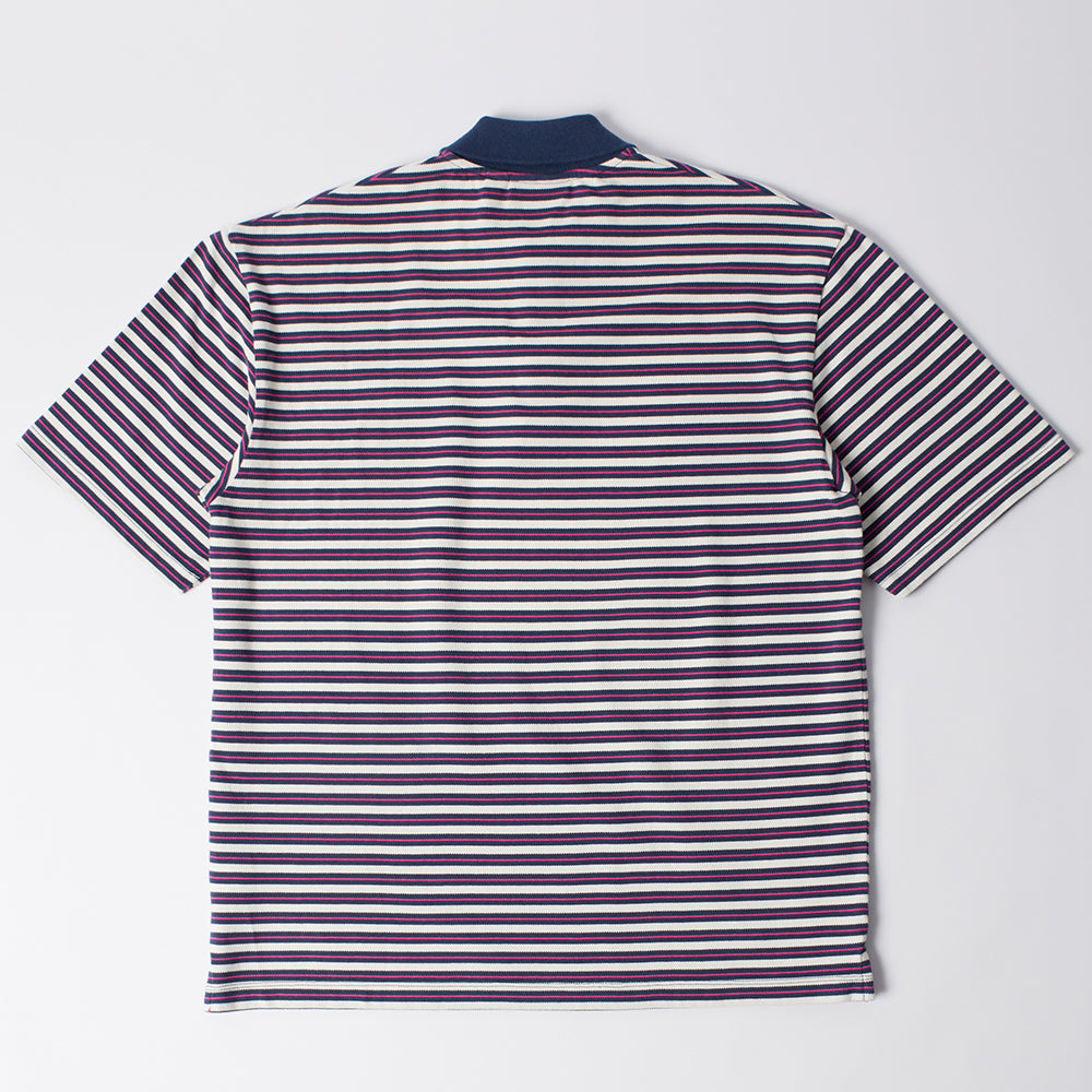 By Parra Flag Striper Polo Shirt - Purple Pink