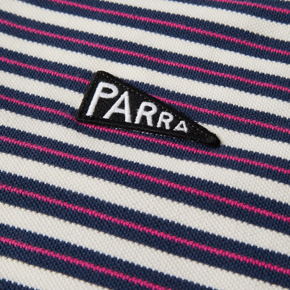 By Parra Flag Striper Polo Shirt - Purple Pink