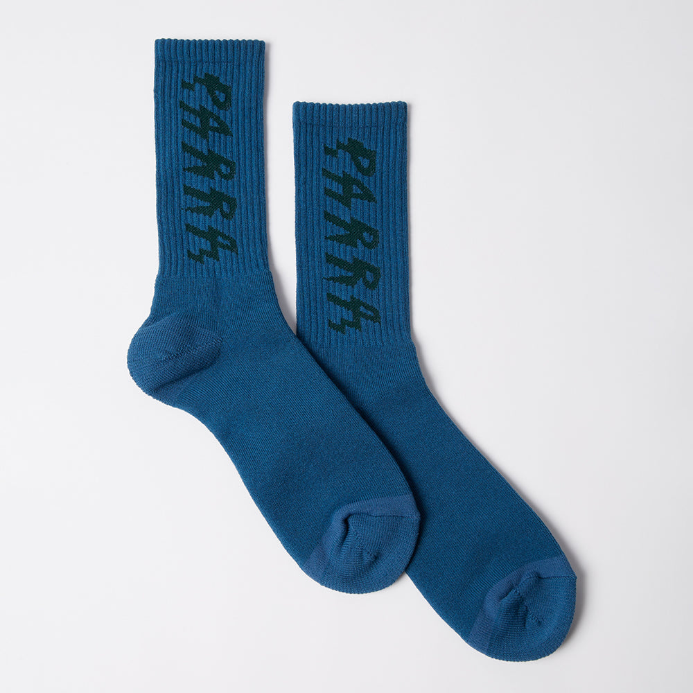 By Parra Spiked Logo Crew Socks - Dark Mallard Green