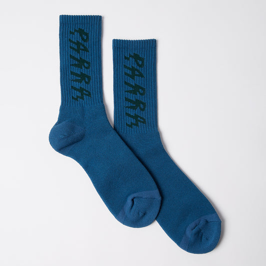 By Parra Spiked Logo Crew Socks - Dark Mallard Green