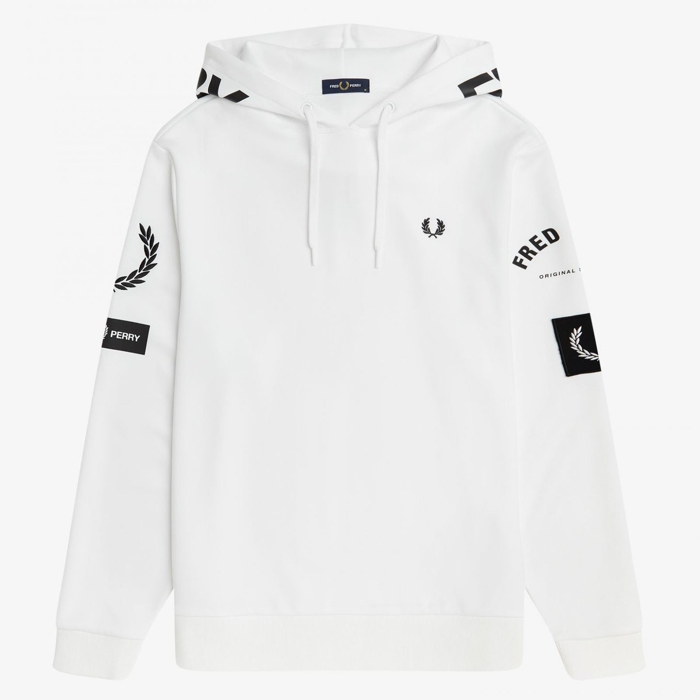 Fred Perry Bold Branding Hoodie - White