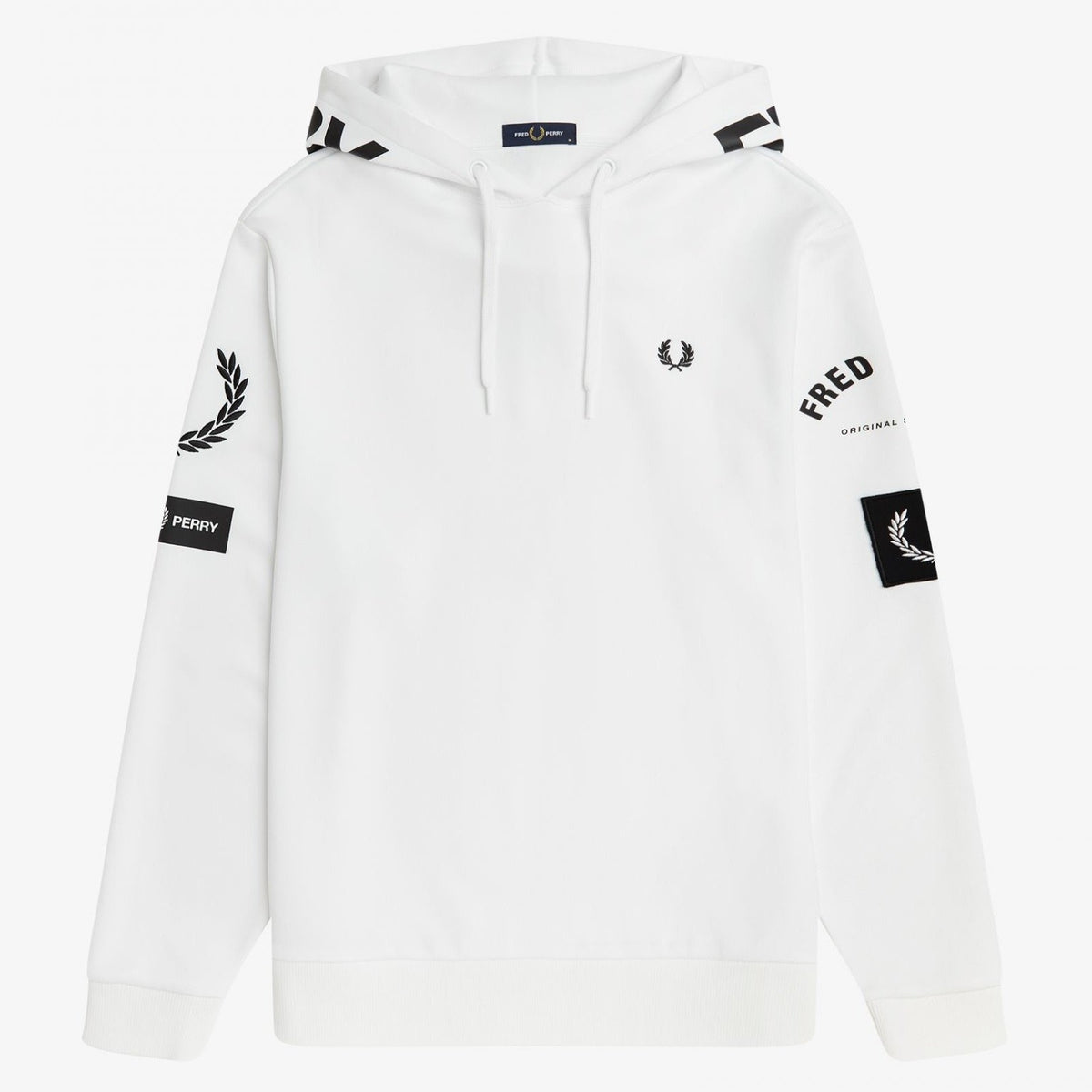 Fred Perry Bold Branding Hoodie - White