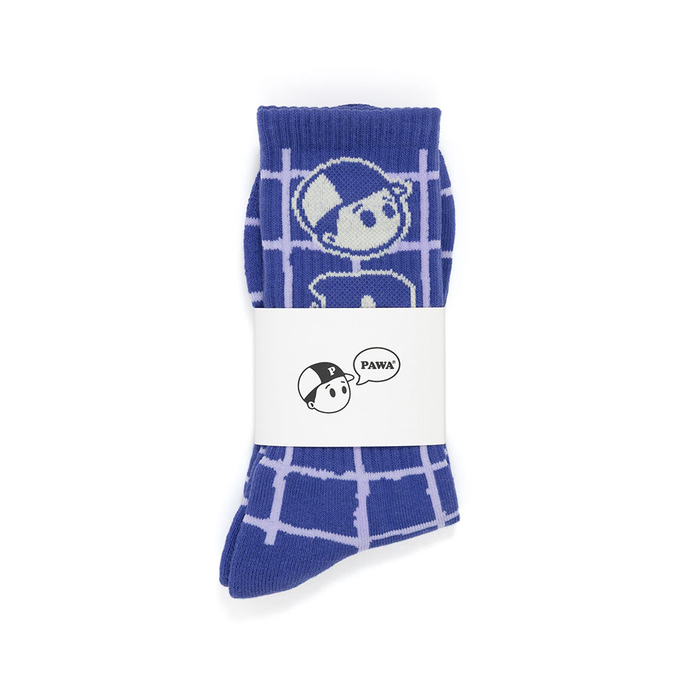 PAWA Tartan Classic Socks - Blue Azur
