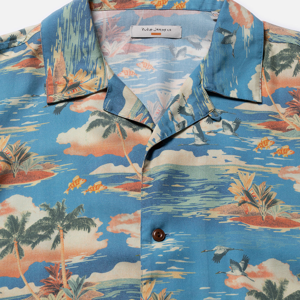 Nudie Jeans Co. Arvid Hawaii Shirt - Azure