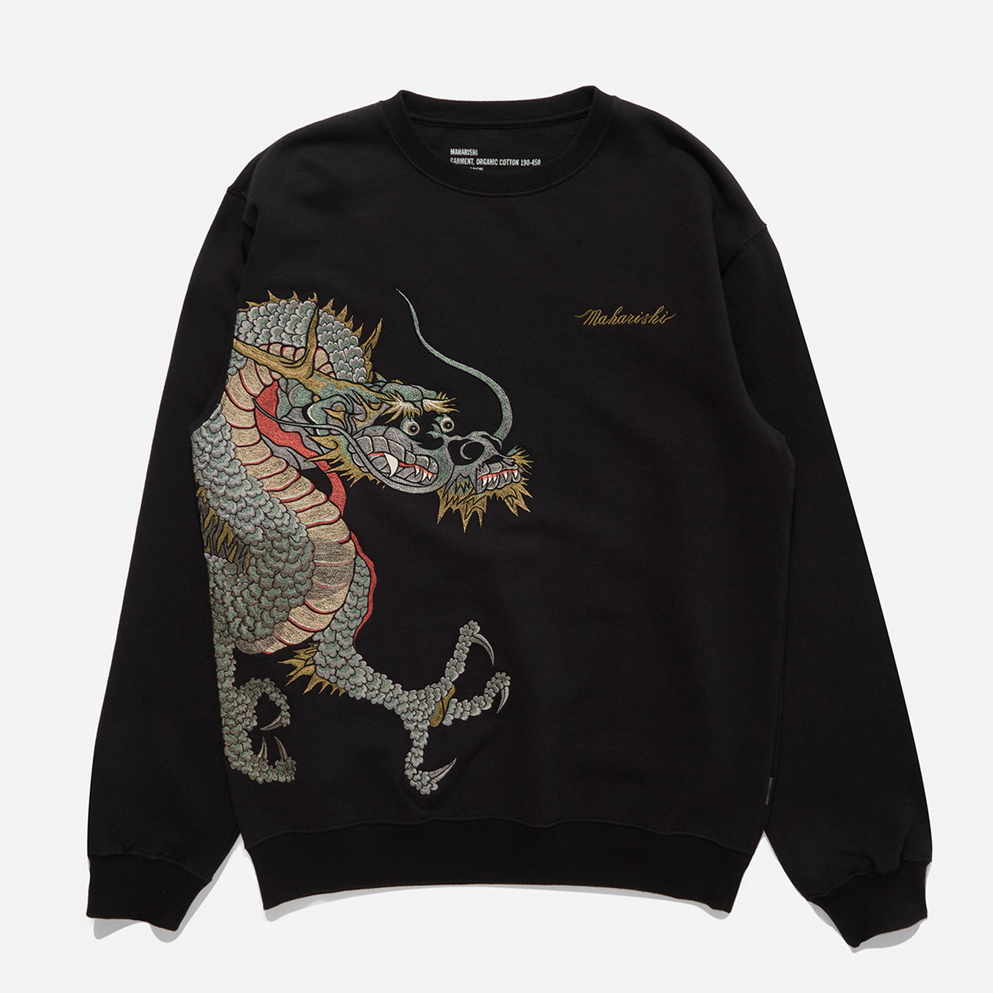 Maharishi Dragon & Tigers Crew Sweatshirt - Black Black