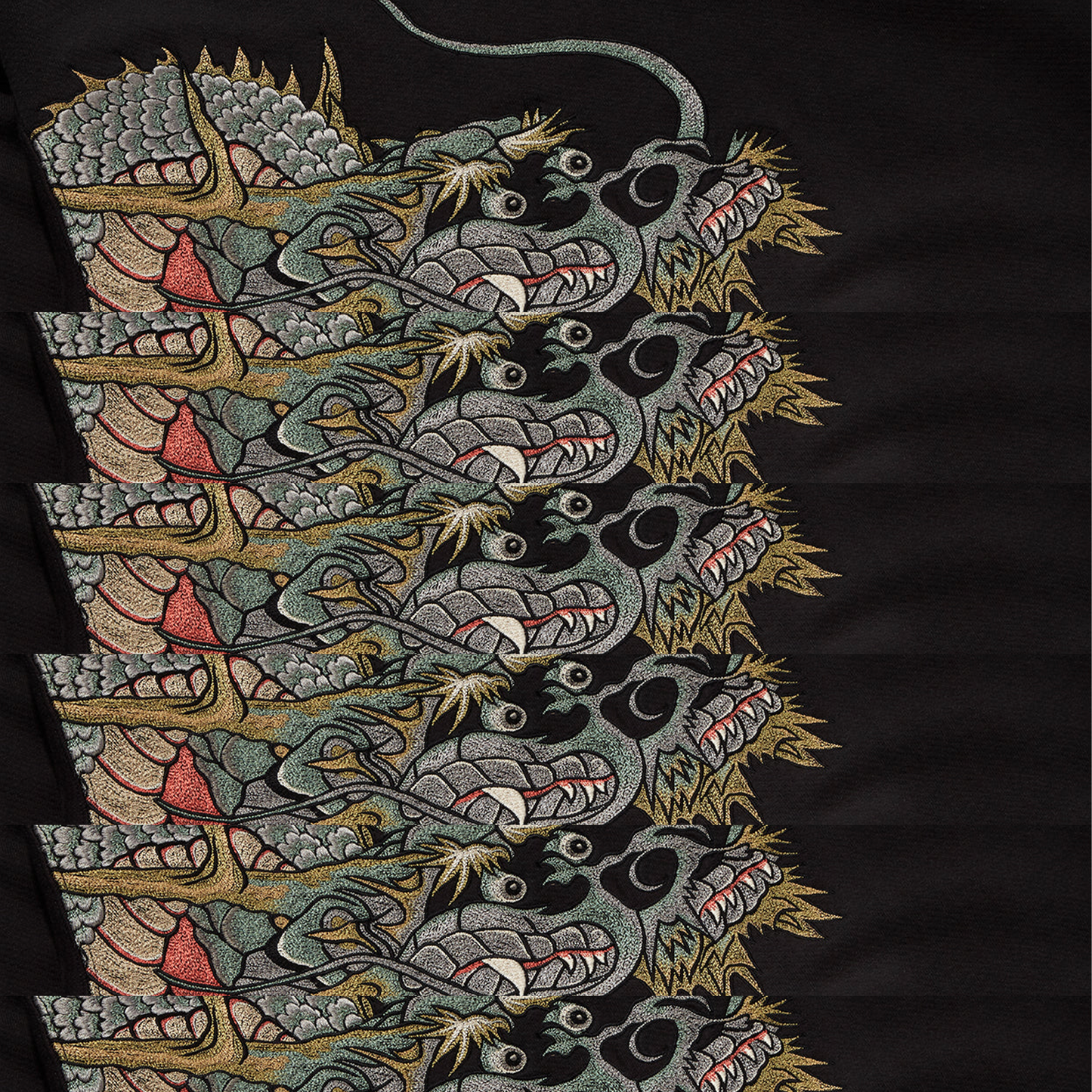 Maharishi Dragon & Tigers Crew Sweatshirt - Black Black