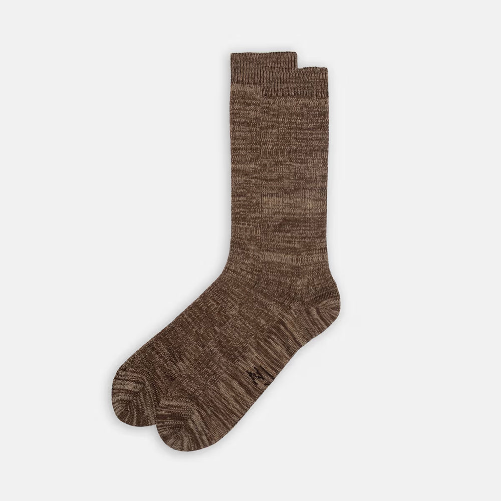 Nudie Jeans Co. Rasmusson Rib Sock - Brown Melange