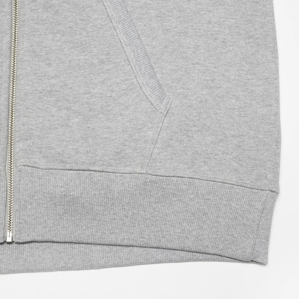 Nudie Jeans Gunde Logo Zip Hoodie - Grey Melange