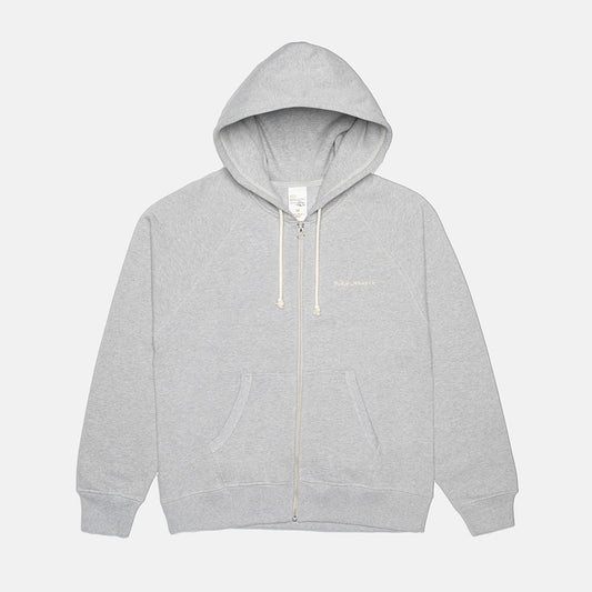 Nudie Jeans Gunde Logo Zip Hoodie - Grey Melange