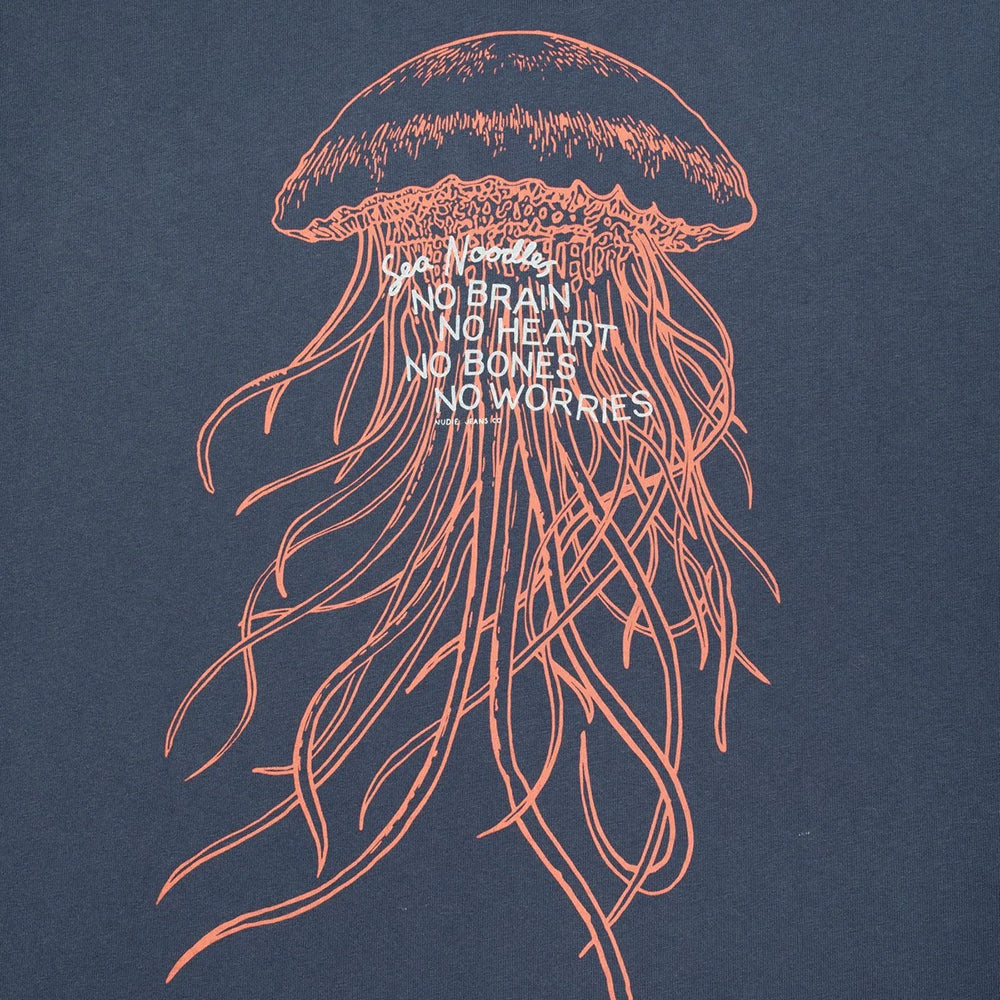 Nudie Jeans Roy Sea Noodles T-Shirt - Dark Blue