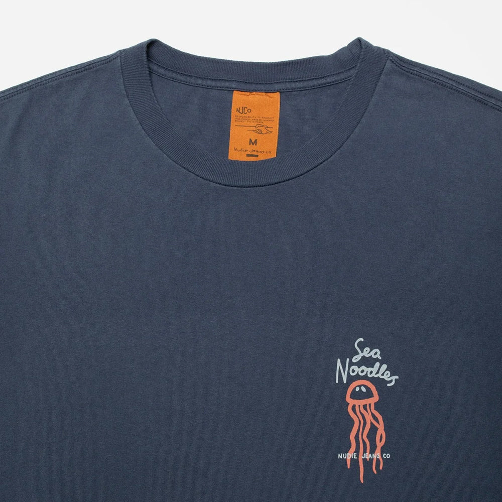 Nudie Jeans Roy Sea Noodles T-Shirt - Dark Blue