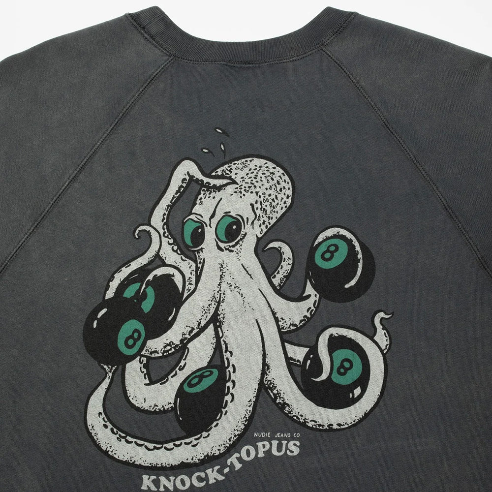 Nudie Jeans Palle Sweatshirt Knock-Topus - Anthracite
