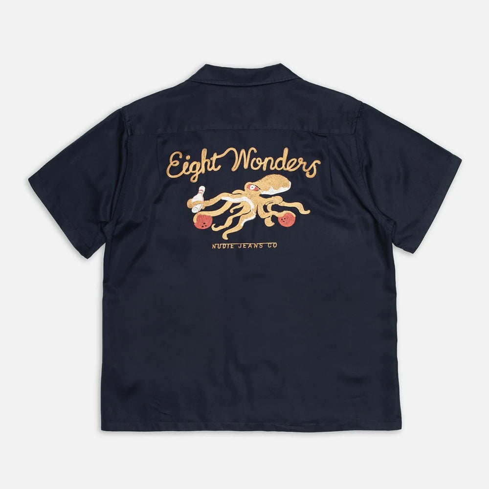 Nudie Jeans Arthur Bowling Shirt 8 Wonders - Navy