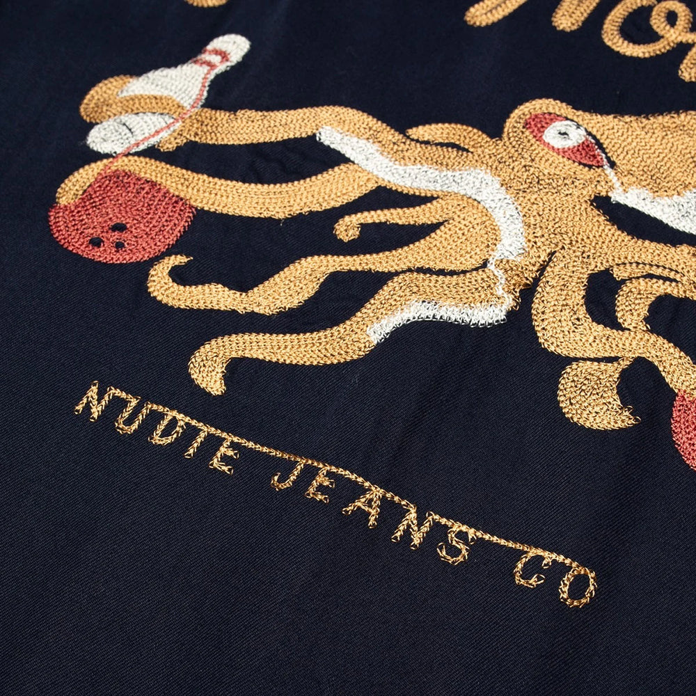 Nudie Jeans Arthur Bowling Shirt 8 Wonders - Navy