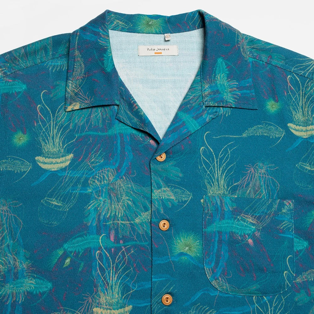 Nudie Jeans Arvid Hawaii Shirt - Deep Sea