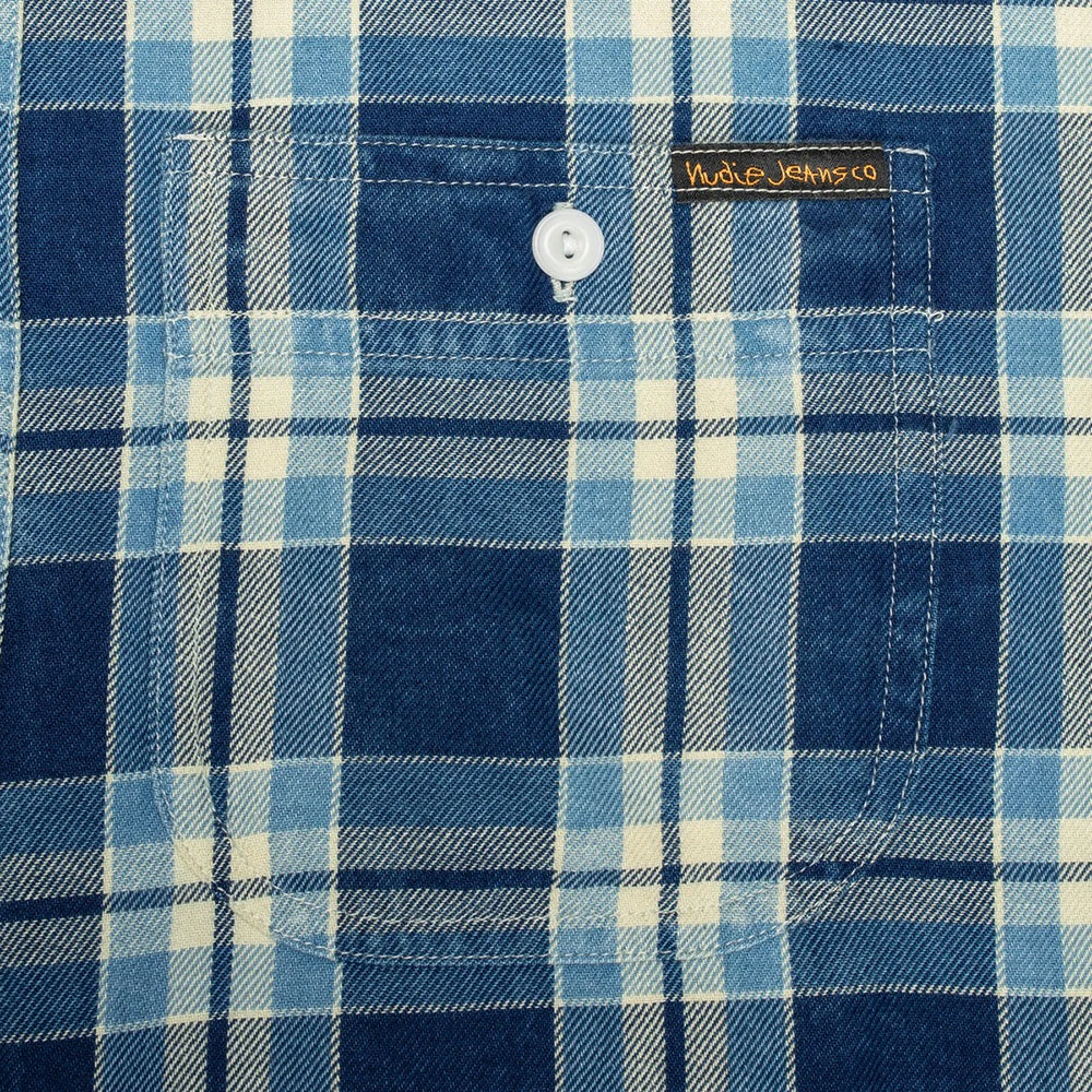 Nudie Jeans Julian Worker Checked Shirt - Indigo