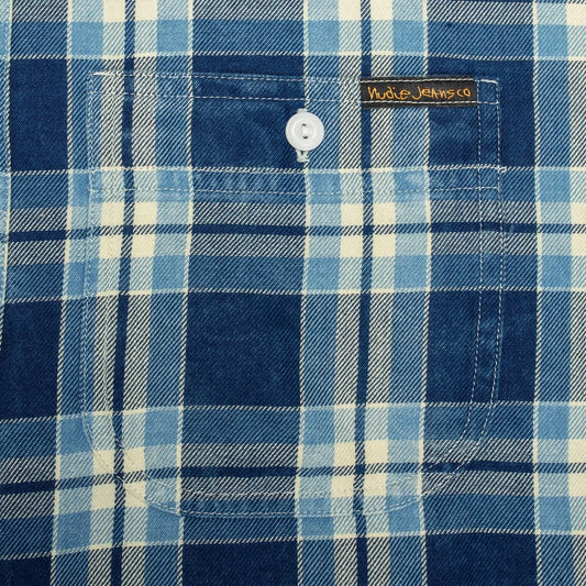 Nudie Jeans Julian Worker Checked Shirt - Indigo