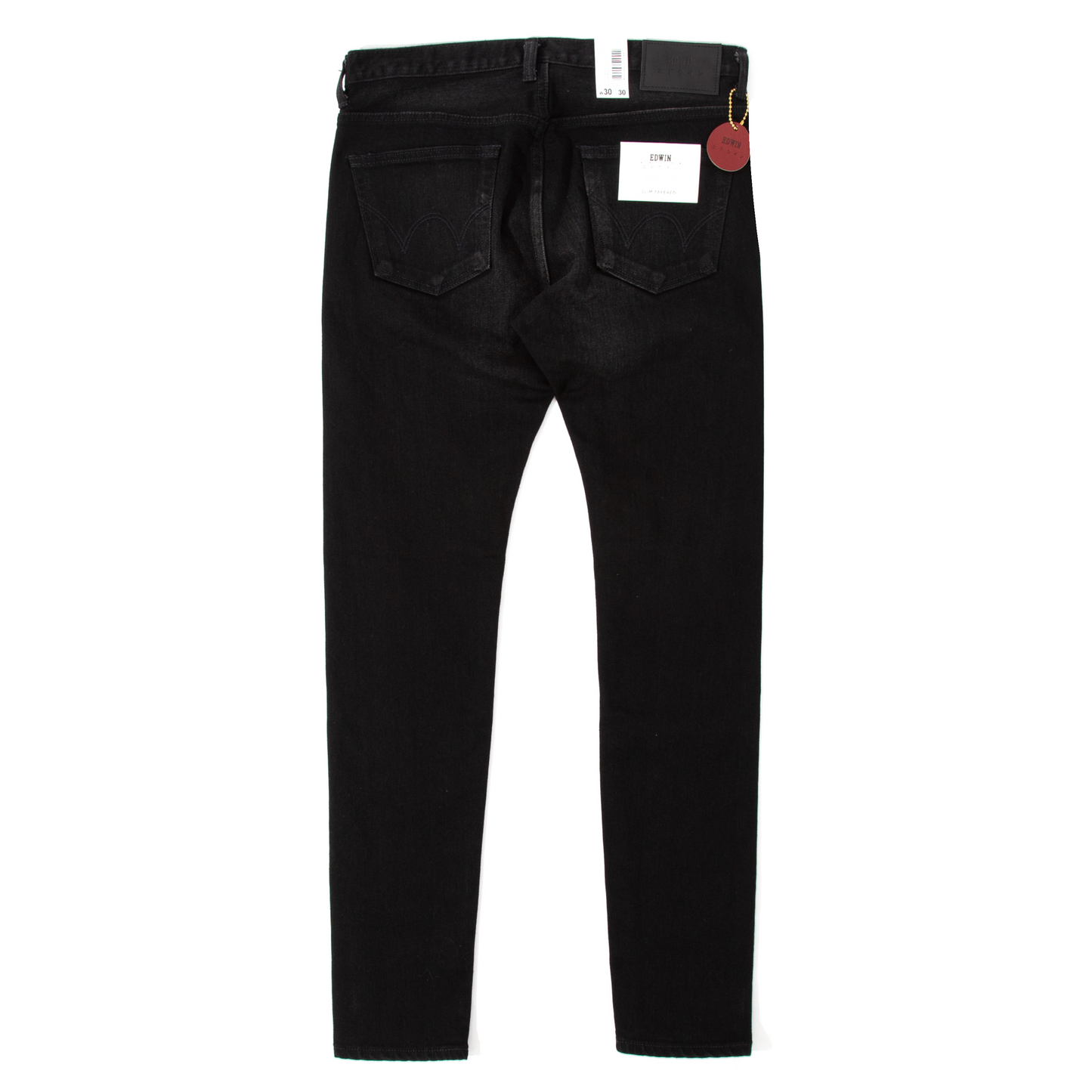 Edwin Slim Tapered Green/White Selvage Kaihara Stretch Jean - Black Black Dark Used
