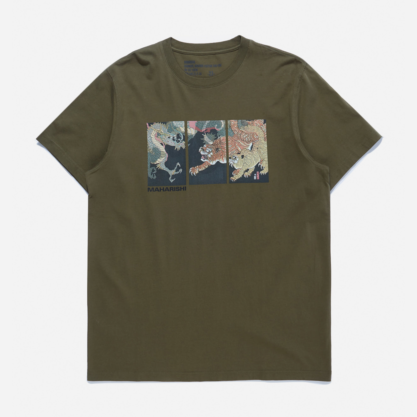 Maharishi Dragon & Tigers T-Shirt - Olive Og