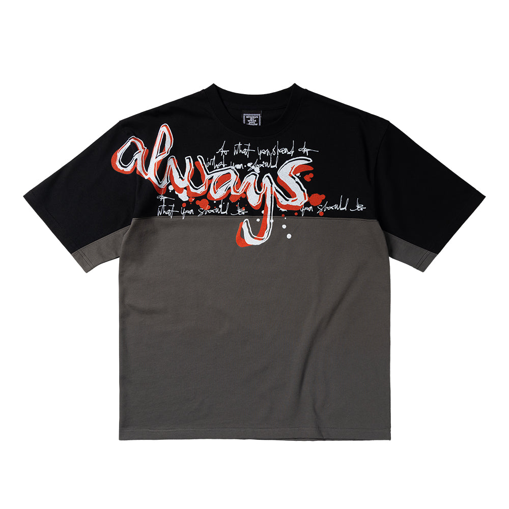 ADWYSD Waza Panelled Tee - Grey Black