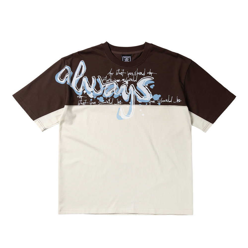 ADWYSD Waza Panelled Tee - Cream Brown