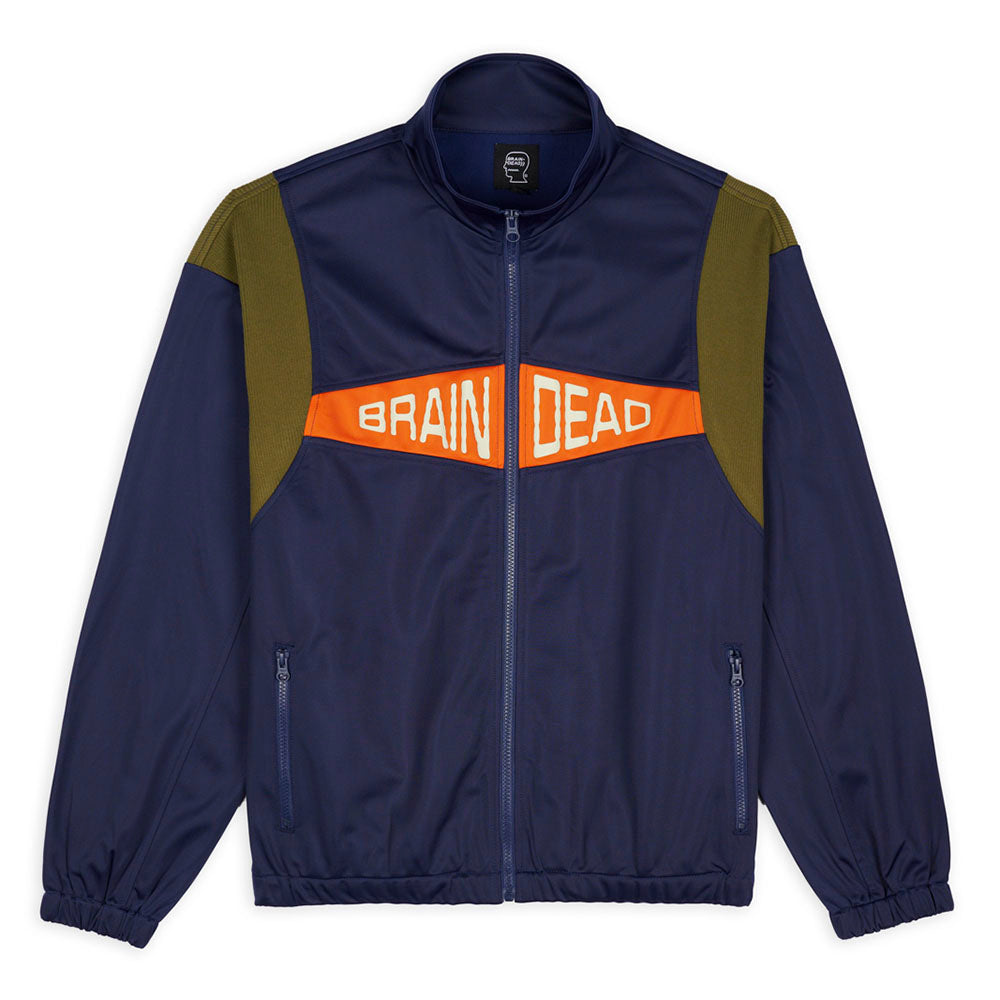 Brain Dead Alonzo Paneled Rib Track Jacket - Navy