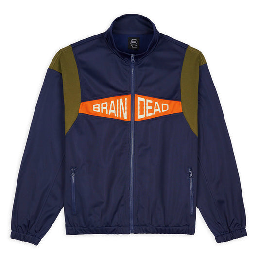 Brain Dead Alonzo Paneled Rib Track Jacket - Navy
