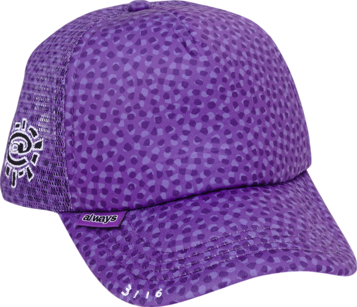 Always Do What You Should Do Coral Pattern Trucker Cap - Purple