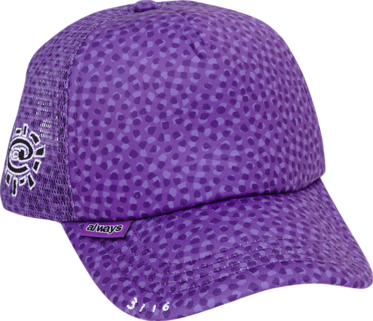 Always Do What You Should Do Coral Pattern Trucker Cap - Purple