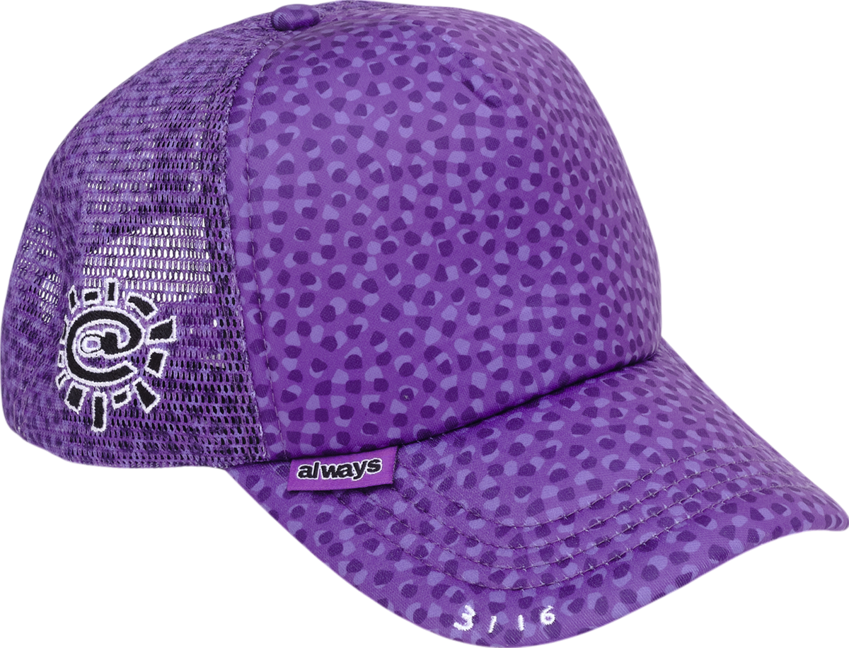 Always Do What You Should Do Coral Pattern Trucker Cap - Purple