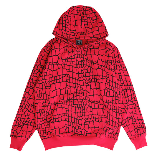 Always Do What You Should Do Croc Print Hoodie - Red