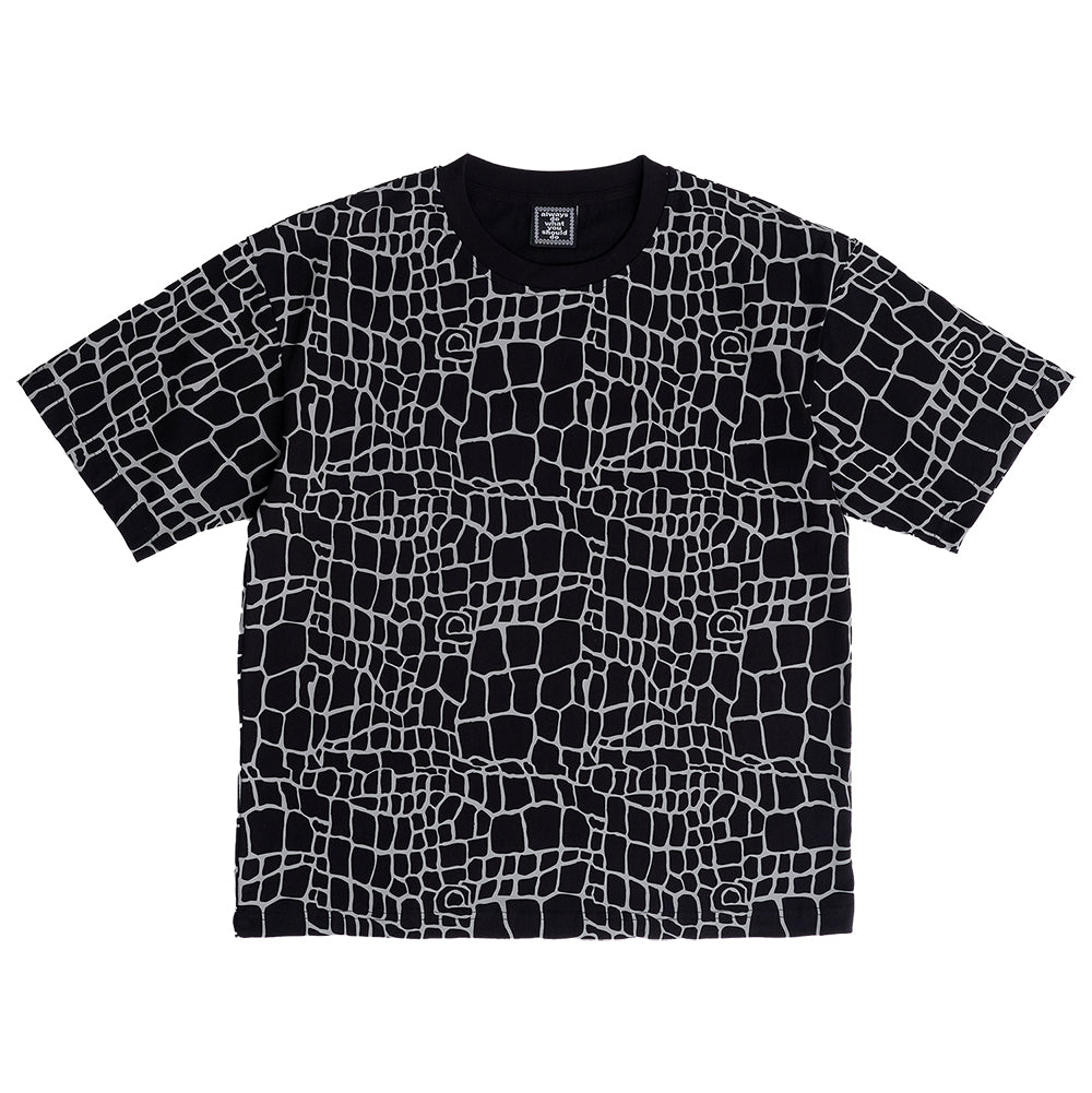 Always Do What You Should Do Croc Print Tee - Black
