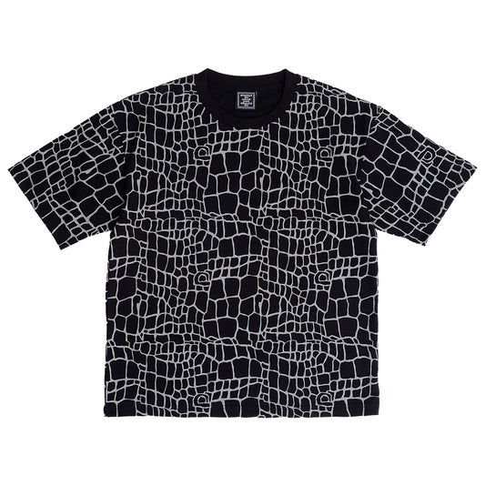 Always Do What You Should Do Croc Print Tee - Black