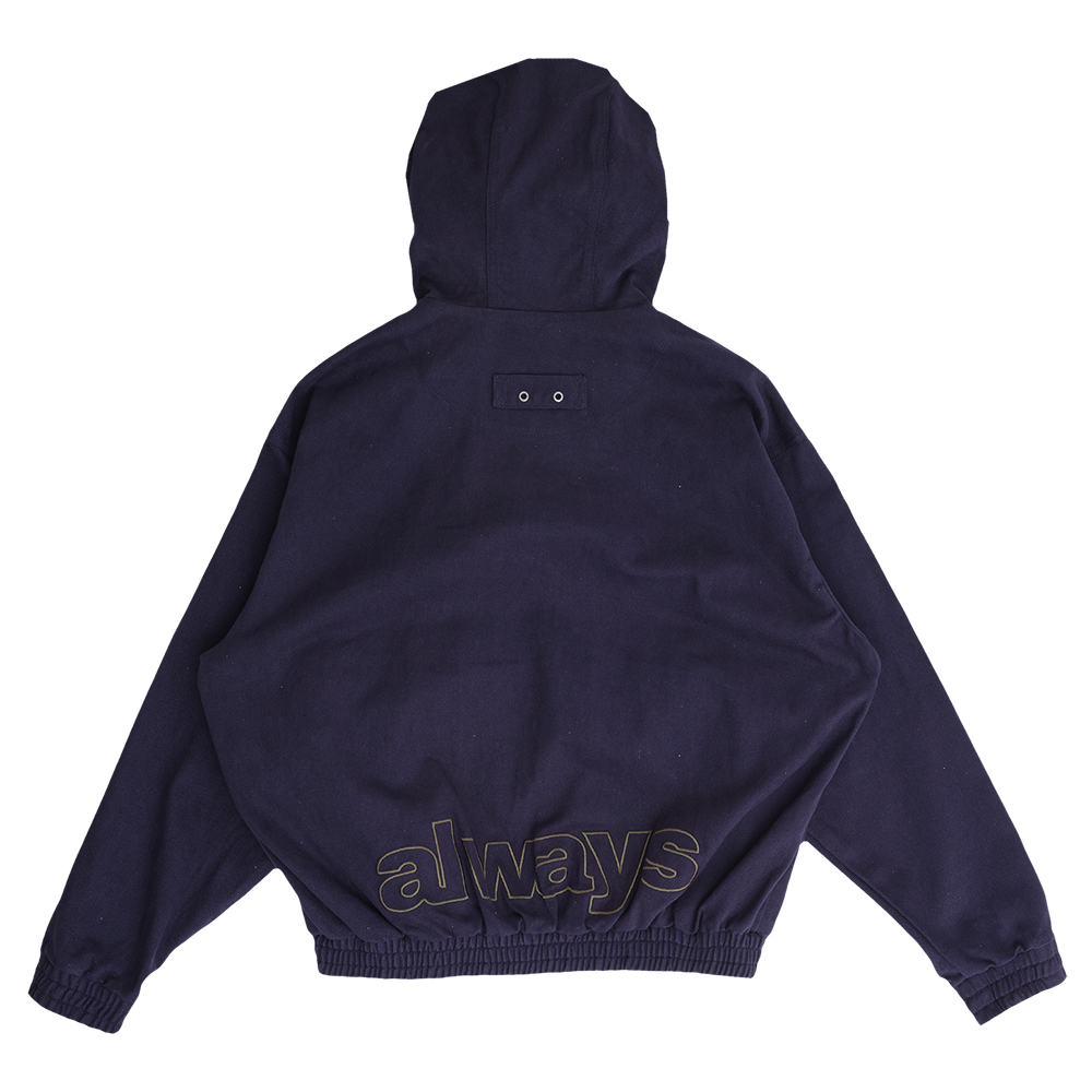 Always Do What You Should Do Two Tone Canvas Bomber Jacket - Navy