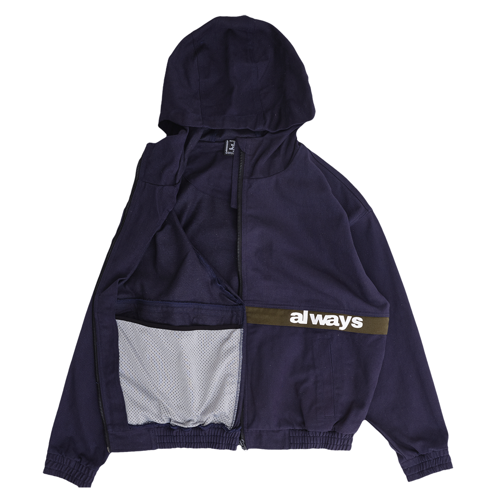 Always Do What You Should Do Two Tone Canvas Bomber Jacket - Navy