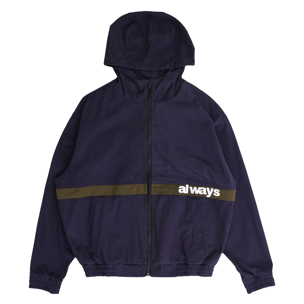 Always Do What You Should Do Two Tone Canvas Bomber Jacket - Navy