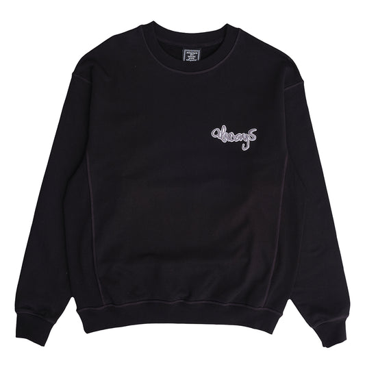 Always Do What You Should Do Zach Logo Emb. Crewneck - Black